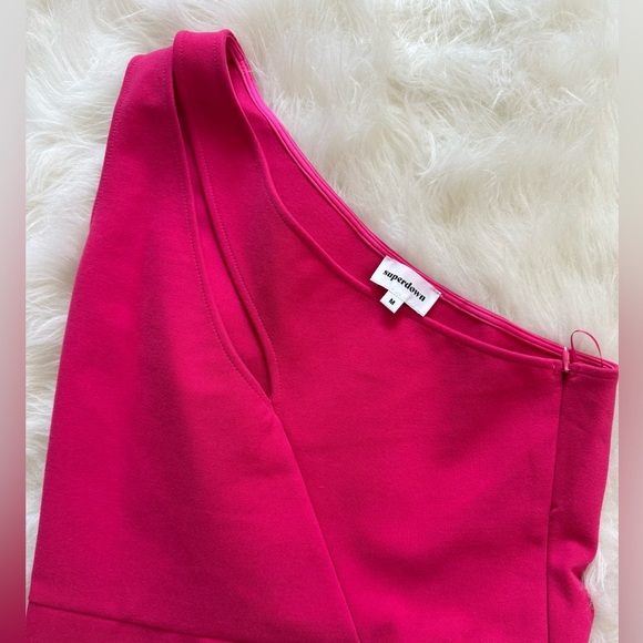 Superdown Nava Asymmetrical Mini Dress in Hot Pink - Picture 6 of 6